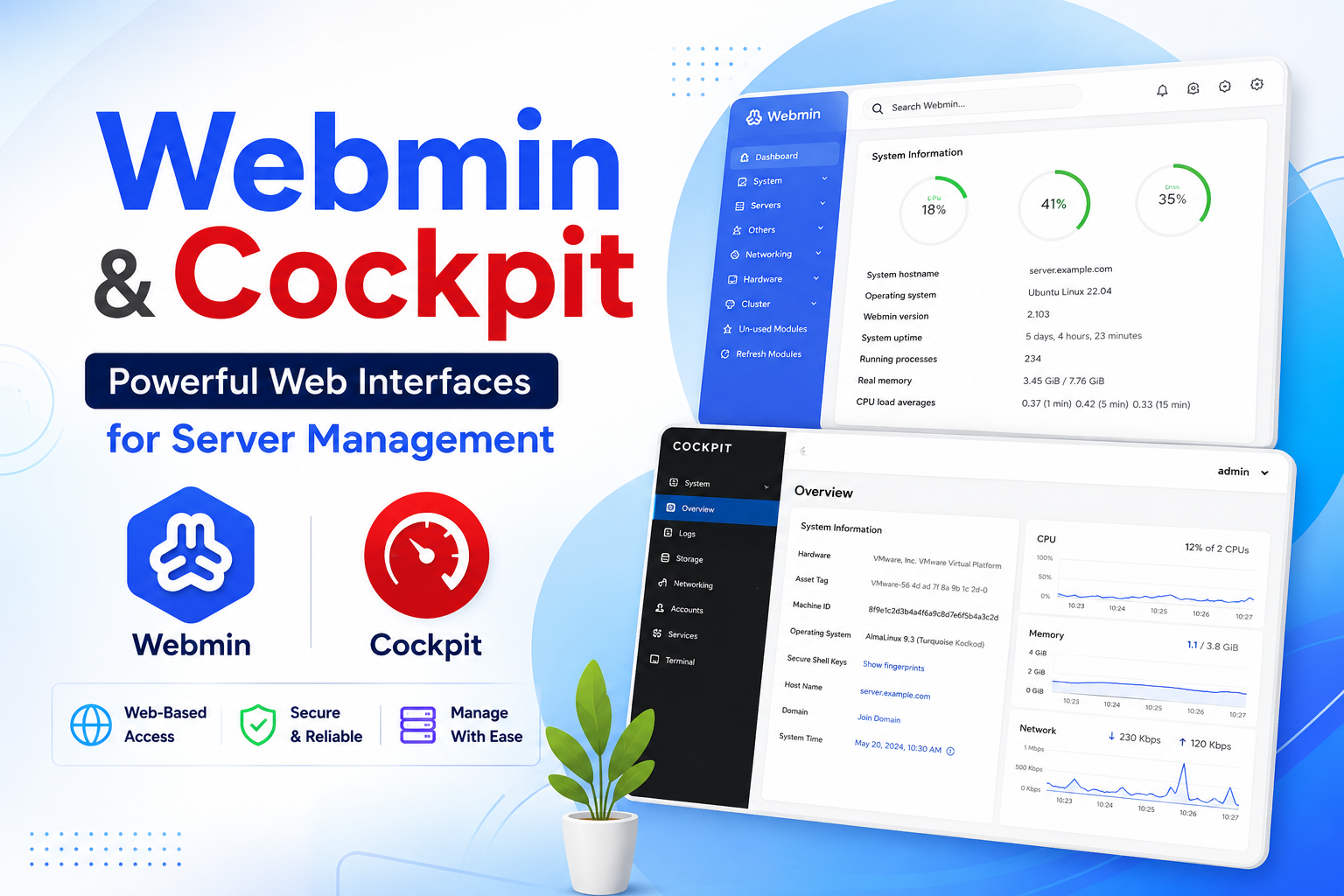 Webmin and Cockpit